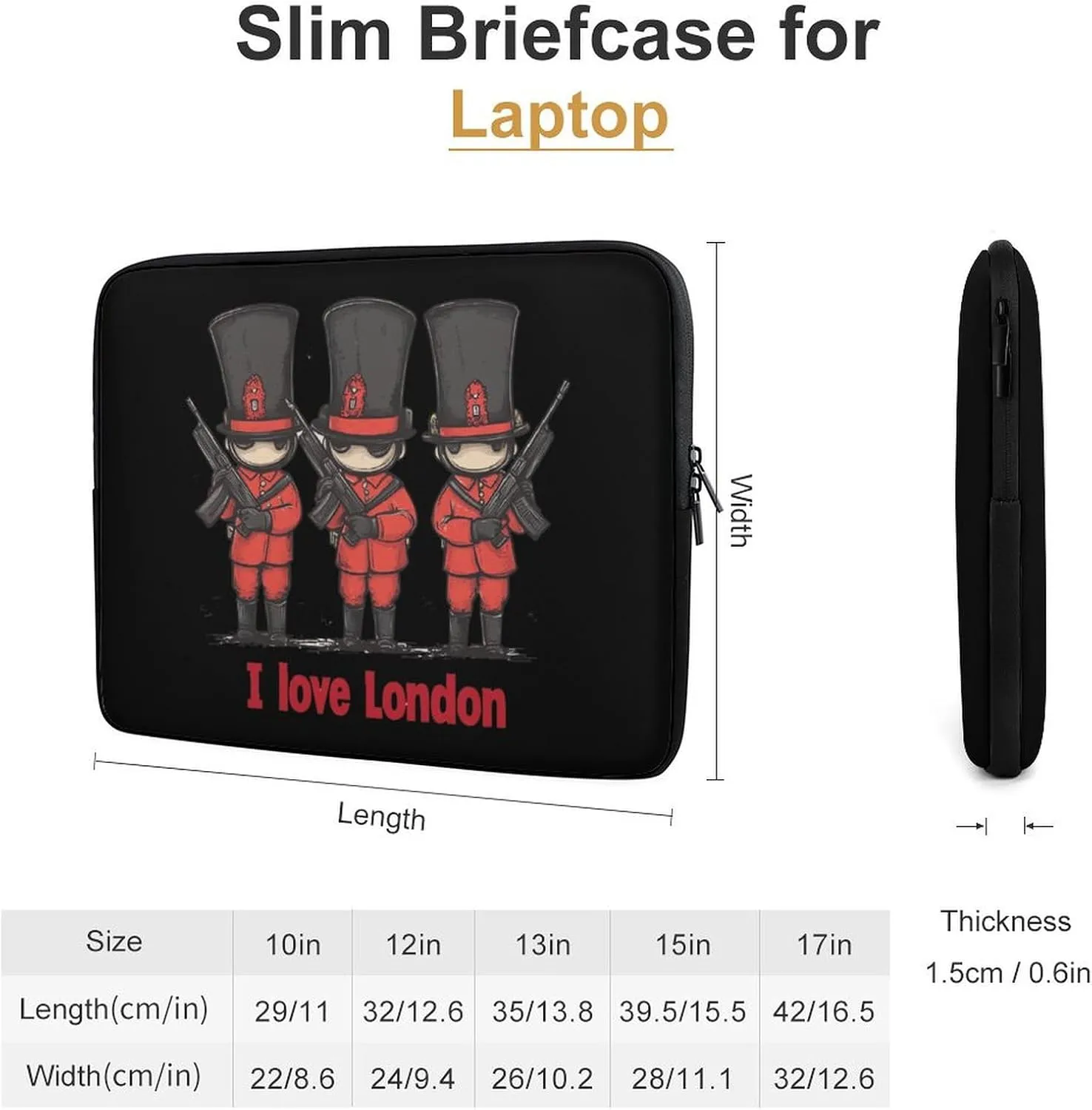 British London Soldier Guards Laptop Case Sleeve Bag 17inch Durable Shockproof Protective Computer Carrying Cover Briefcase