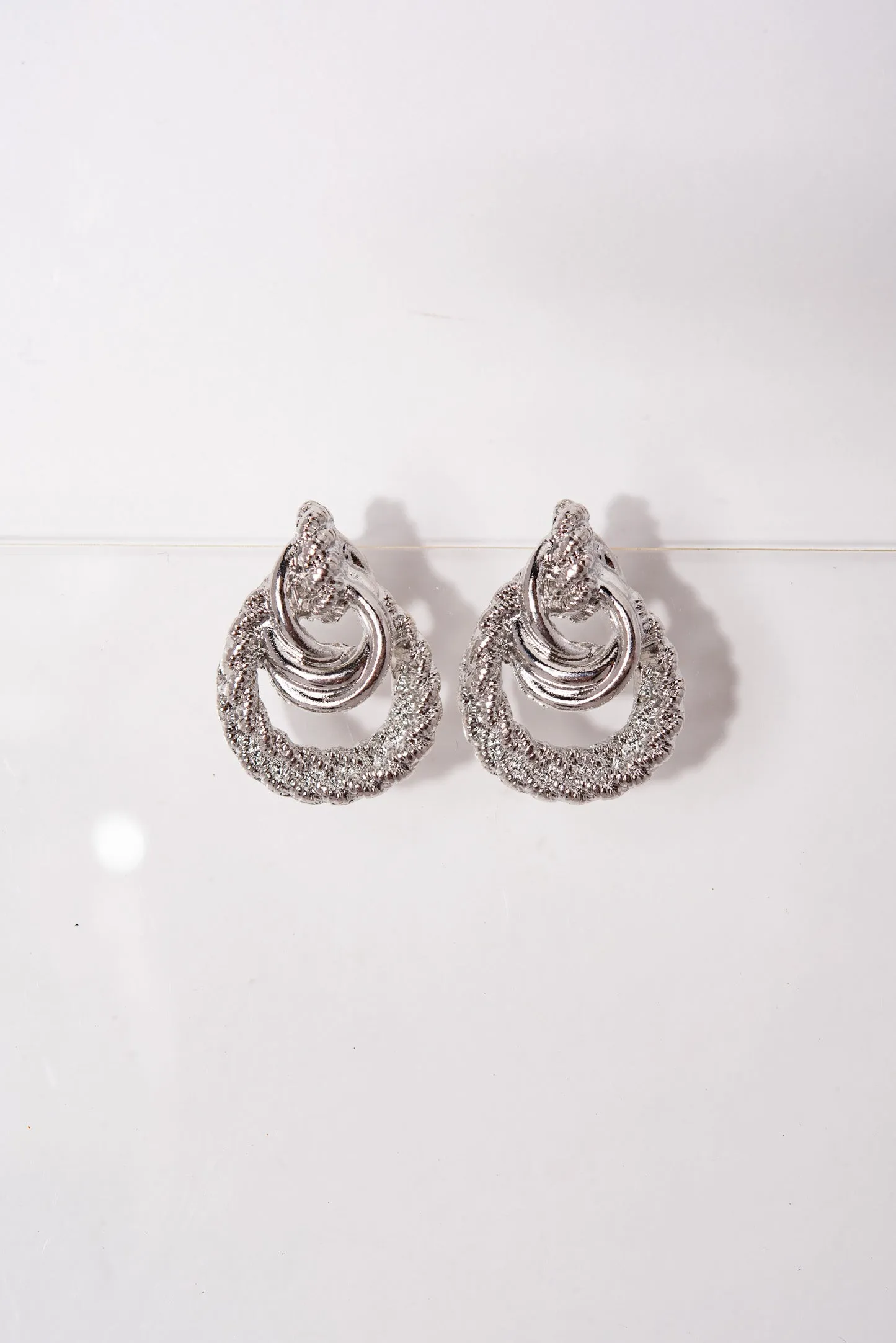 Caitlyn Vintage Rope Link Earrings - Silver