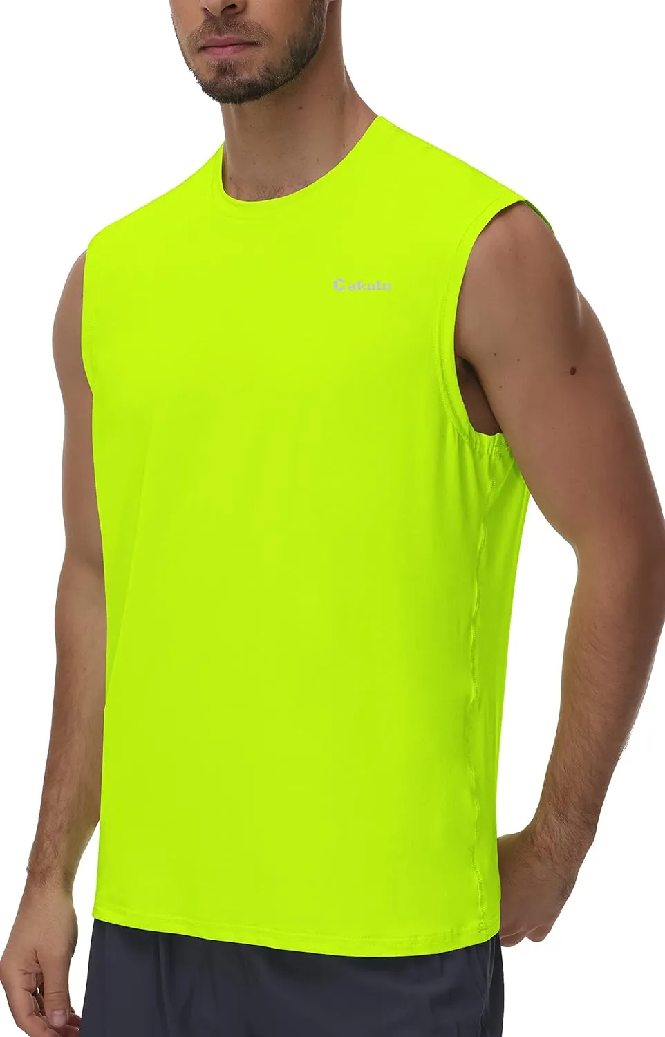 Cakulo Men's Workout Swim Sleeveless Shirts Quick Dry Beach Pool Tech Running Athletic Exercise Muscle Tank Top Big and Tall