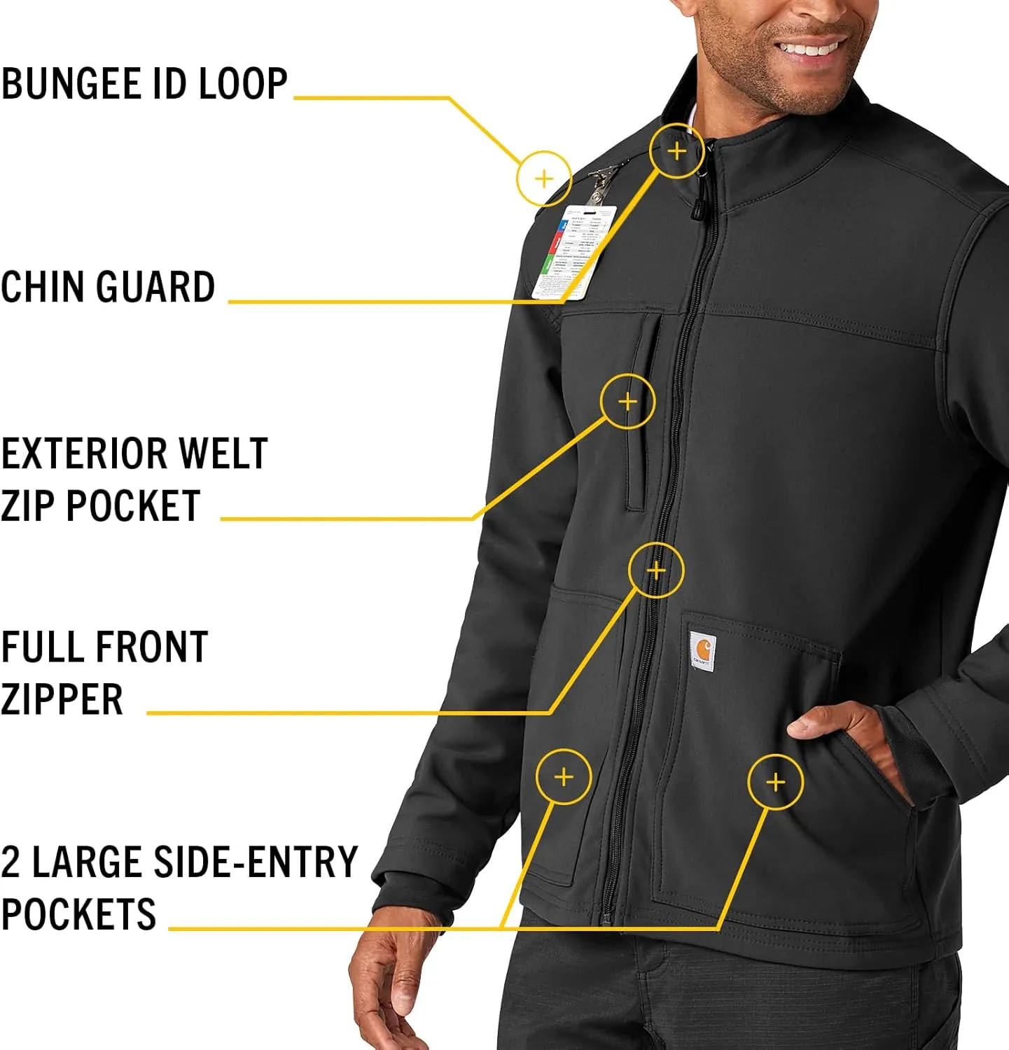 Carhartt Men's Rugged Flex Modern Fit Fluid Resistant Bonded Fleece Jacket