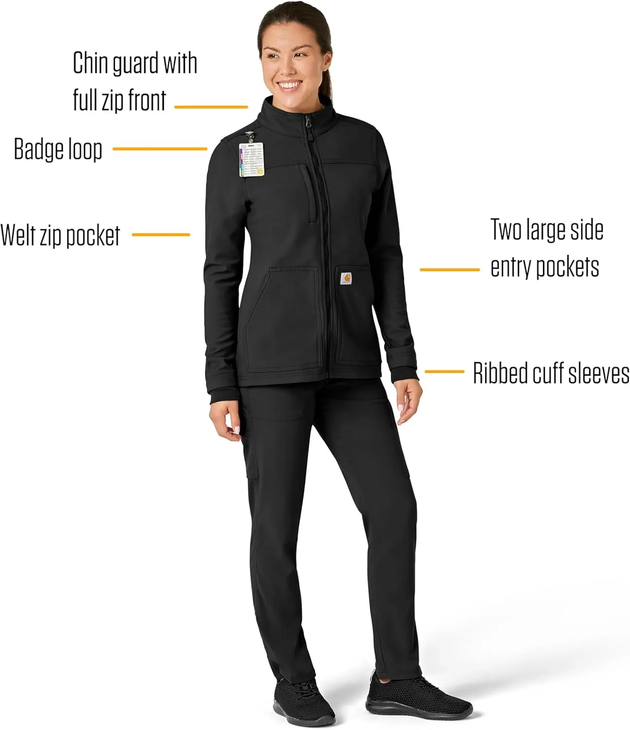 Carhartt Rugged Flex Scrubs for Women, Bonded Fleece Jacket