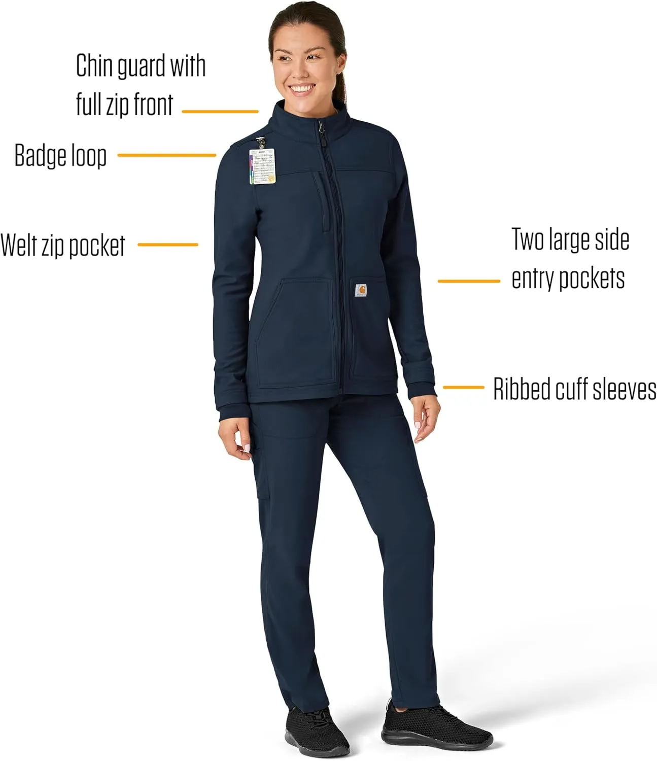 Carhartt Rugged Flex Scrubs for Women, Bonded Fleece Jacket