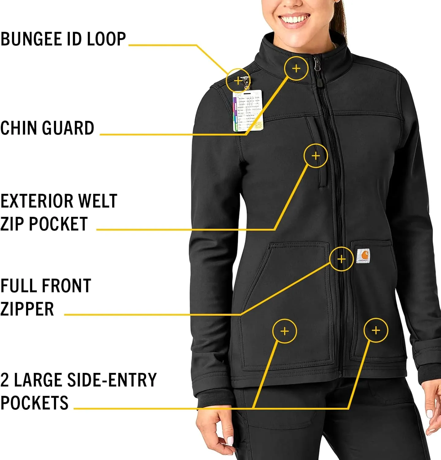 Carhartt Rugged Flex Scrubs for Women, Bonded Fleece Jacket