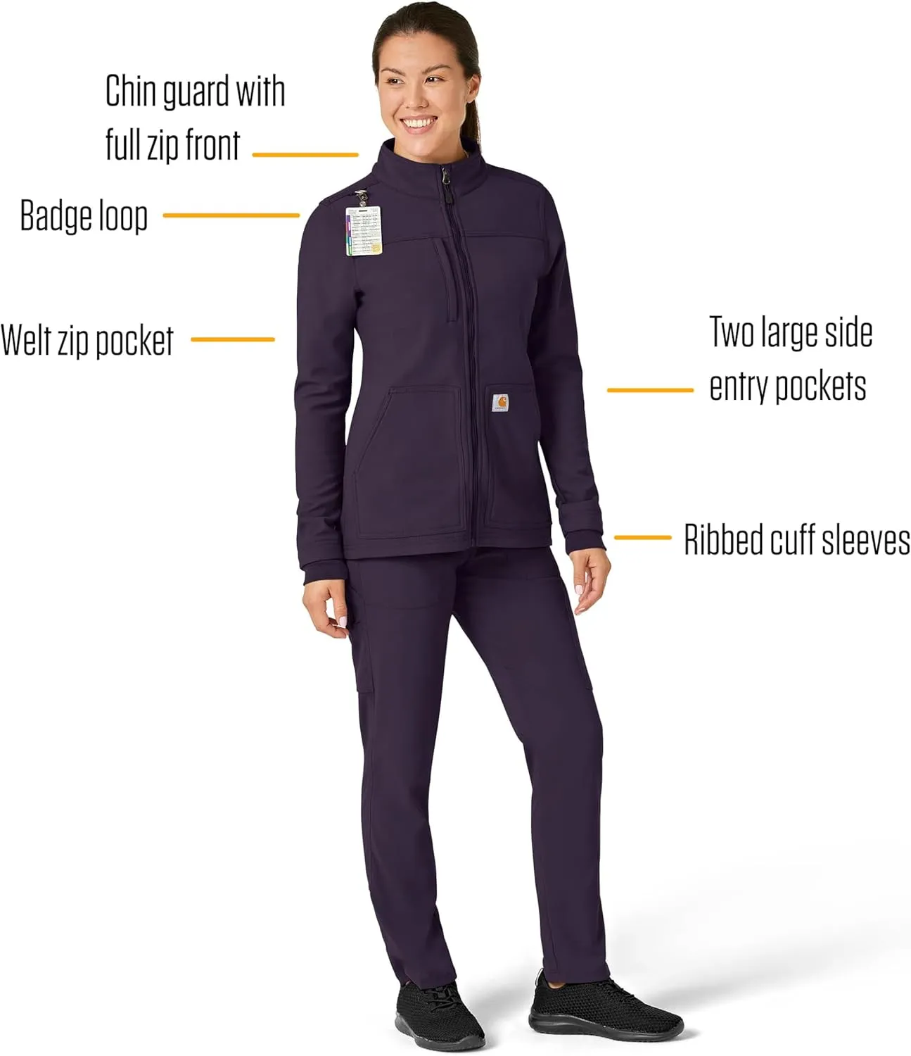 Carhartt Rugged Flex Scrubs for Women, Bonded Fleece Jacket
