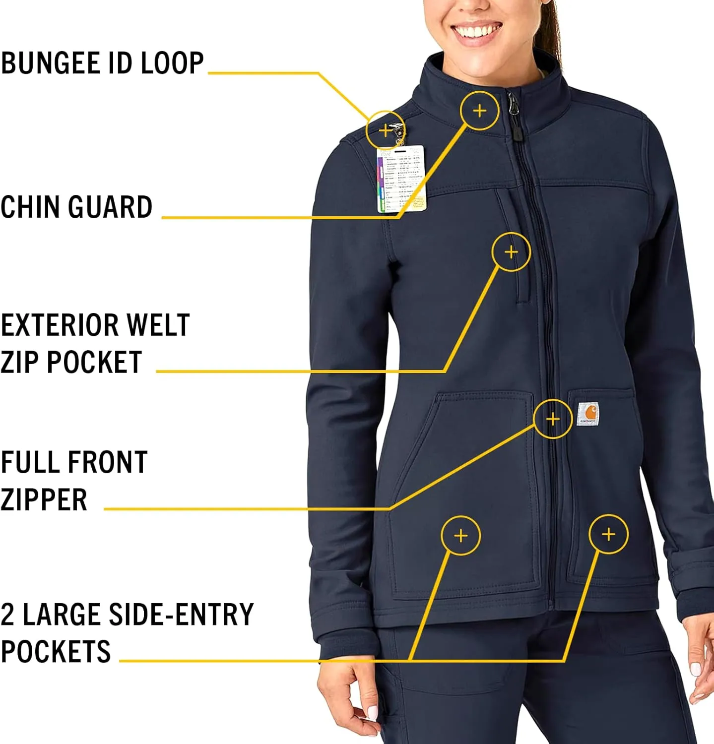 Carhartt Rugged Flex Scrubs for Women, Bonded Fleece Jacket