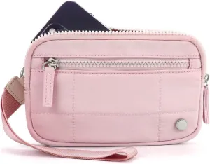 Colorful Dual Pouch Wristlet, Essential Wallet Wristlet for Women Quilted Purse