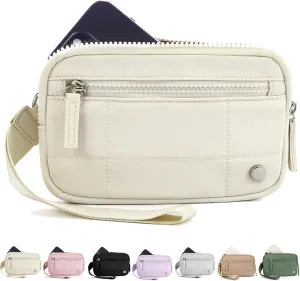 Colorful Dual Pouch Wristlet, Essential Wallet Wristlet for Women Quilted Purse