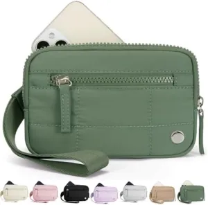 Colorful Dual Pouch Wristlet, Essential Wallet Wristlet for Women Quilted Purse