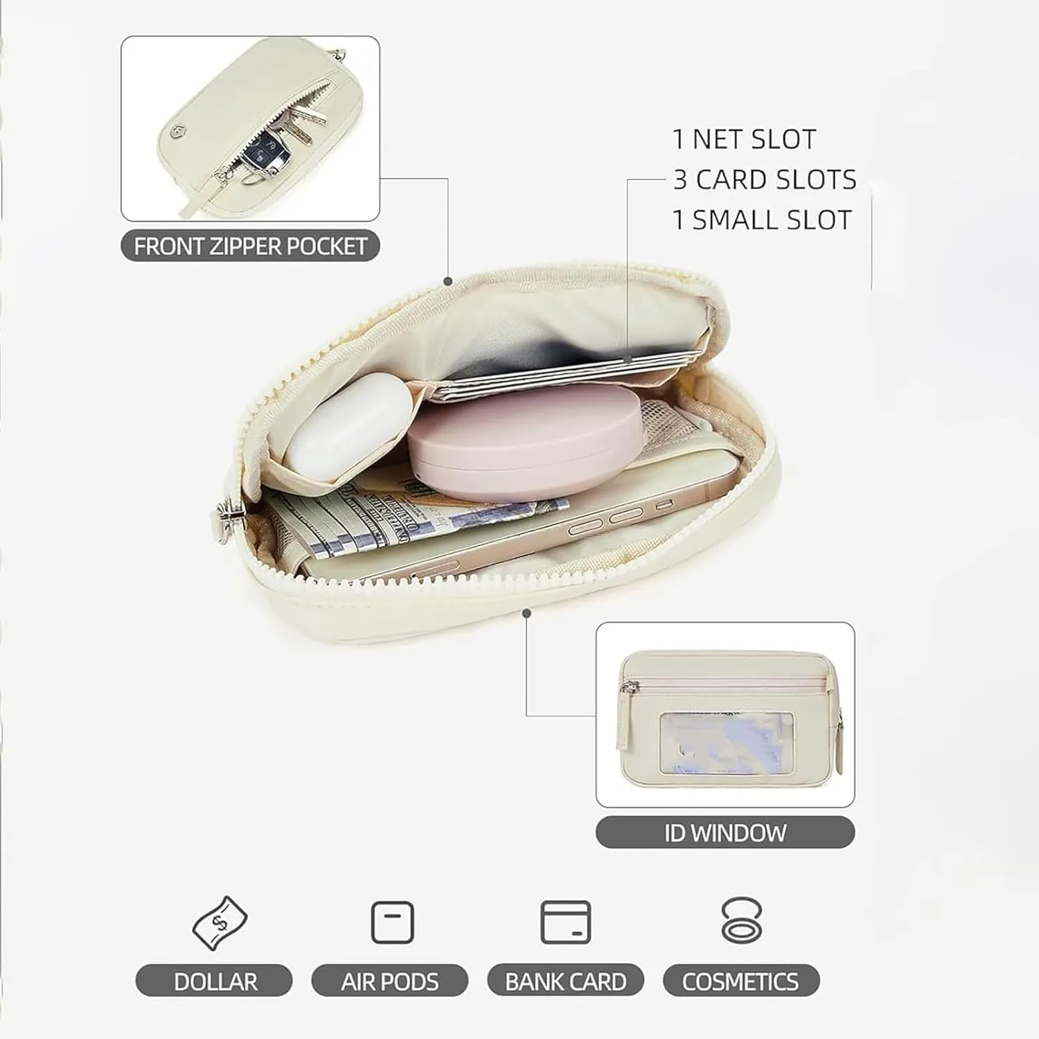 Convely Essential Wristlet, Convely Wristlet, Wallet Women Wristlet, Wristlet Wallets with 3 Zipper Purse