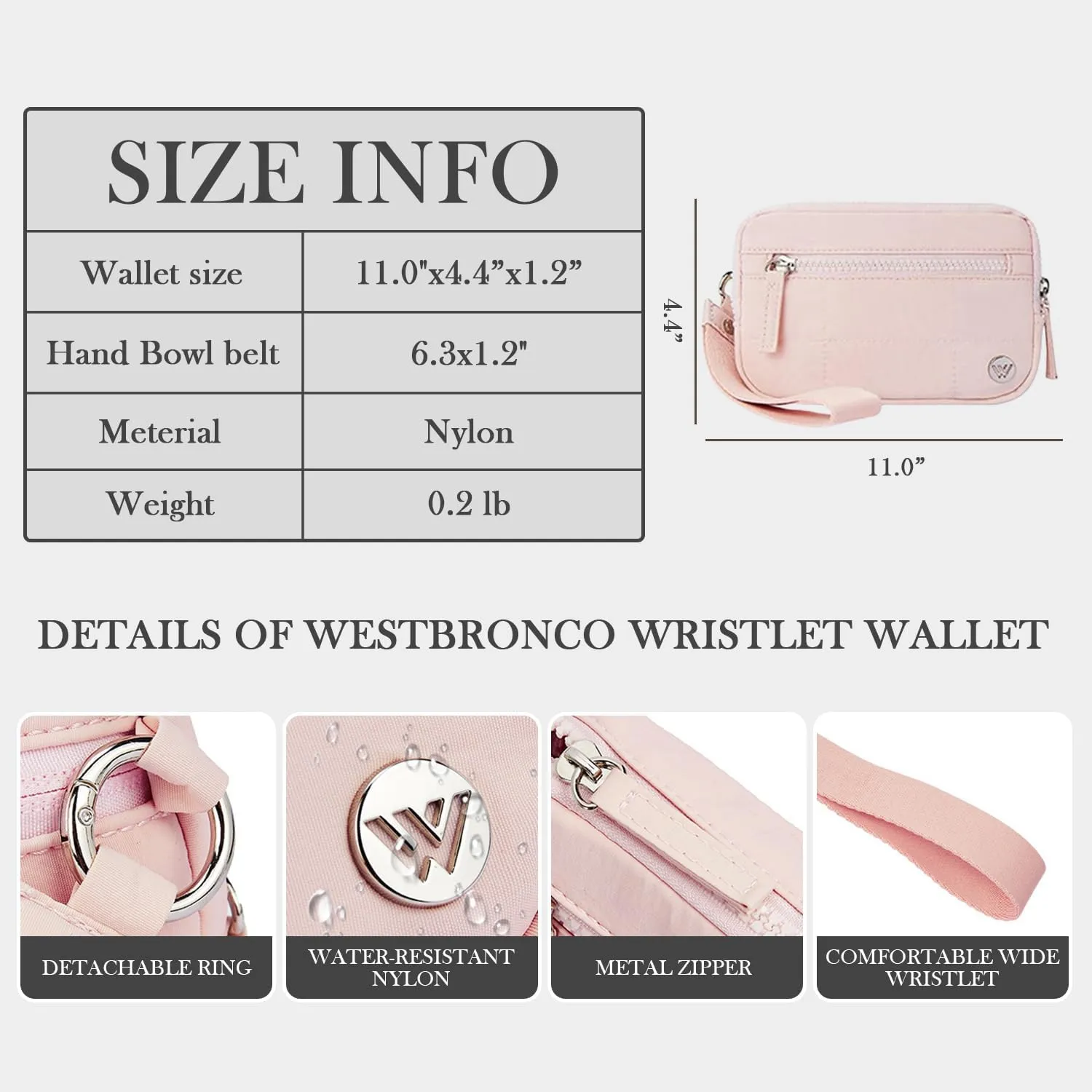 Convely Essential Wristlet, Convely Wristlet, Wristlet Wallets for Women, with 3 Zipper Purse