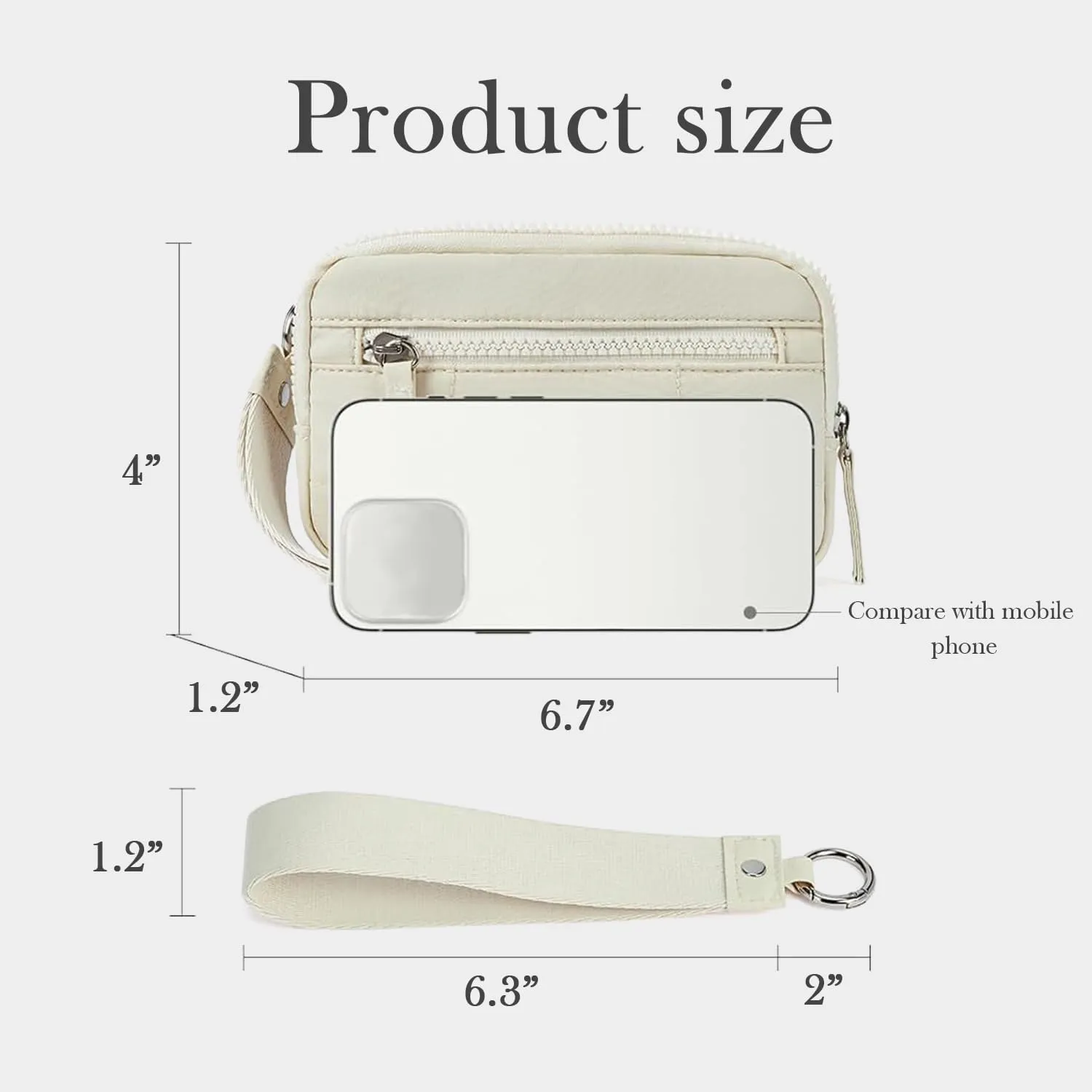 Convely Essential Wristlet, Convely Wristlet, Wristlet Wallets for Women, with 3 Zipper Purse