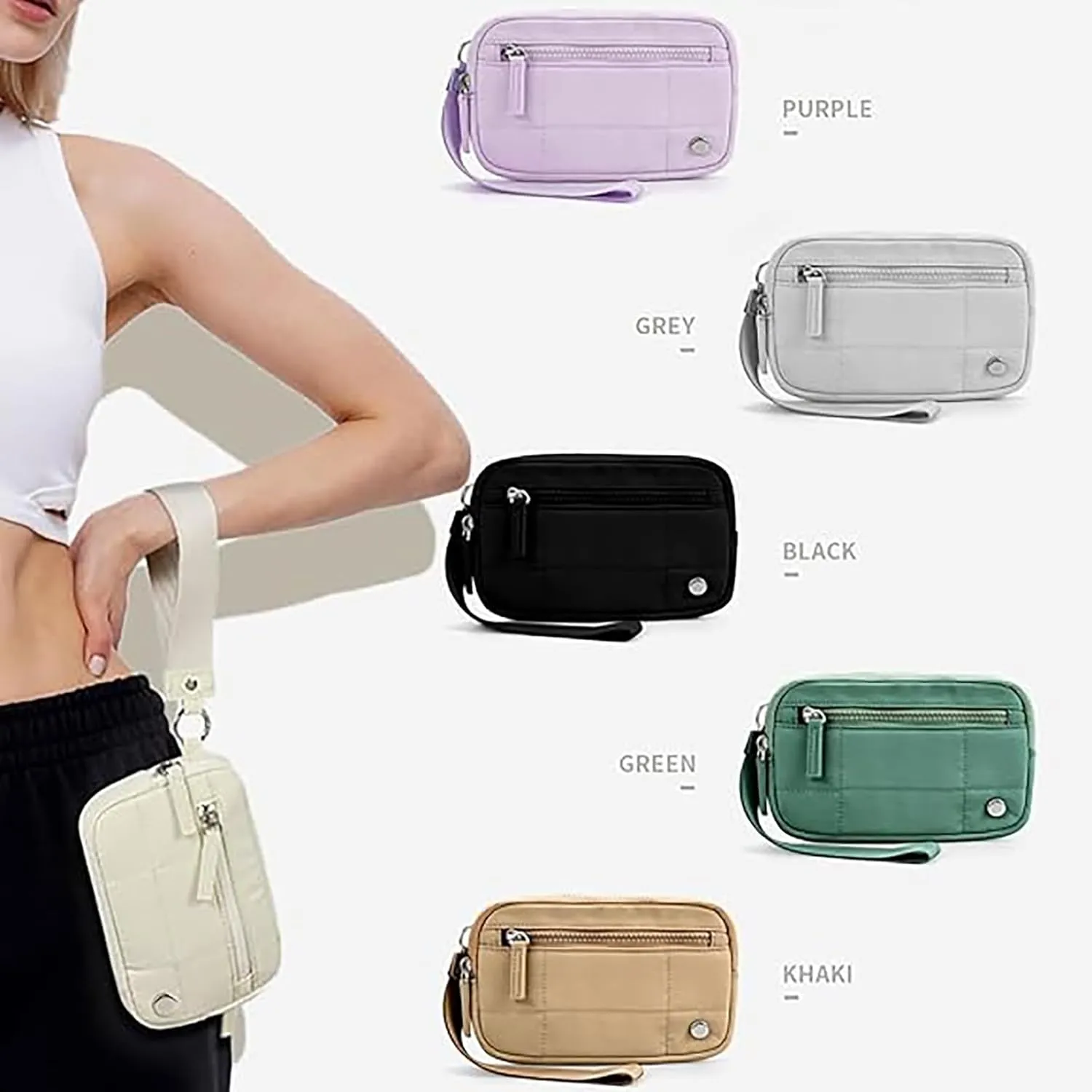 Convely Wristlet, Convely Essential Wallet Wristlet, Women's Wrist Wallet with Three Zippers