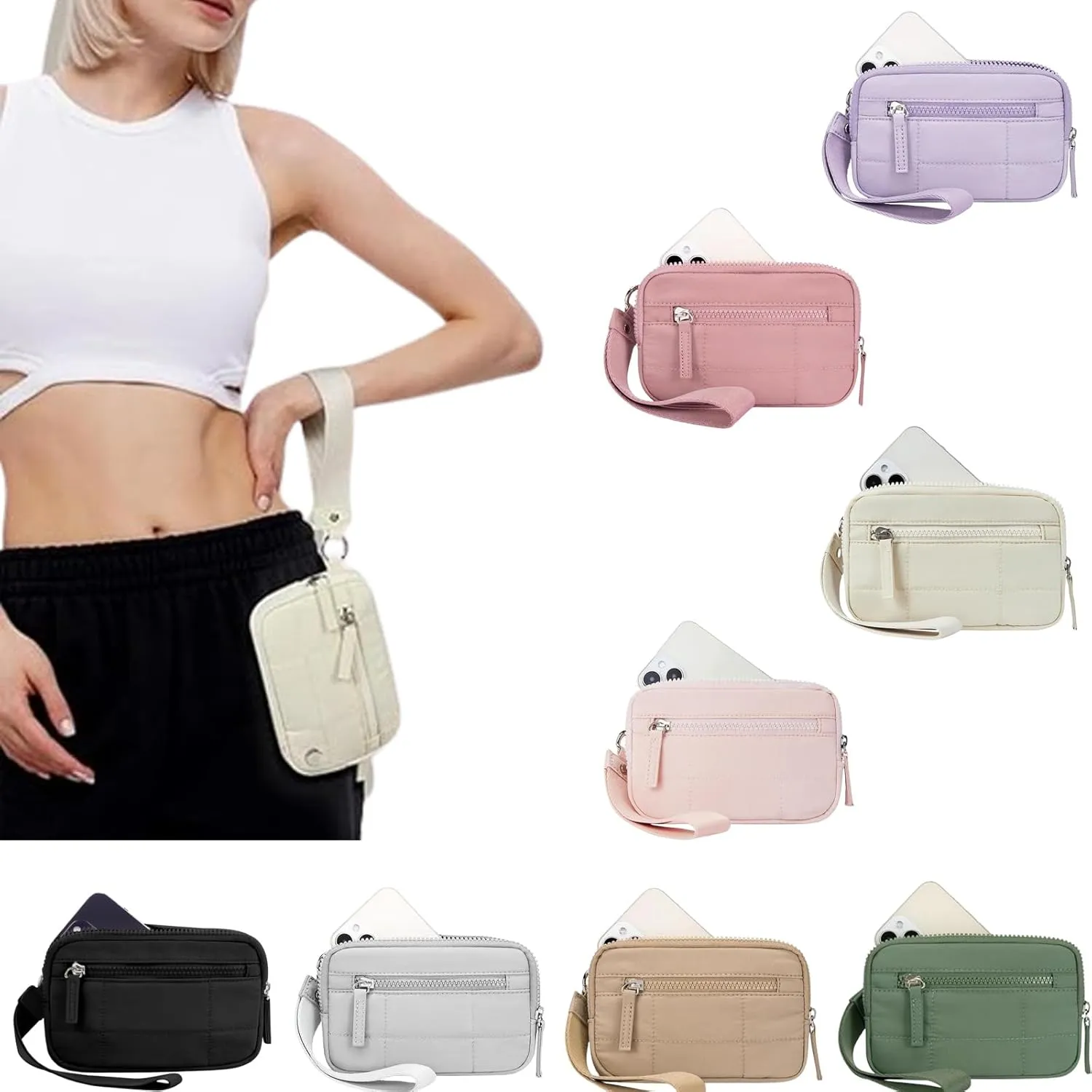 Convely Wristlet,2025 Convely Essential Wristlet, Nylon Quilted Wallet, Wristlet for Women Quilted Purse