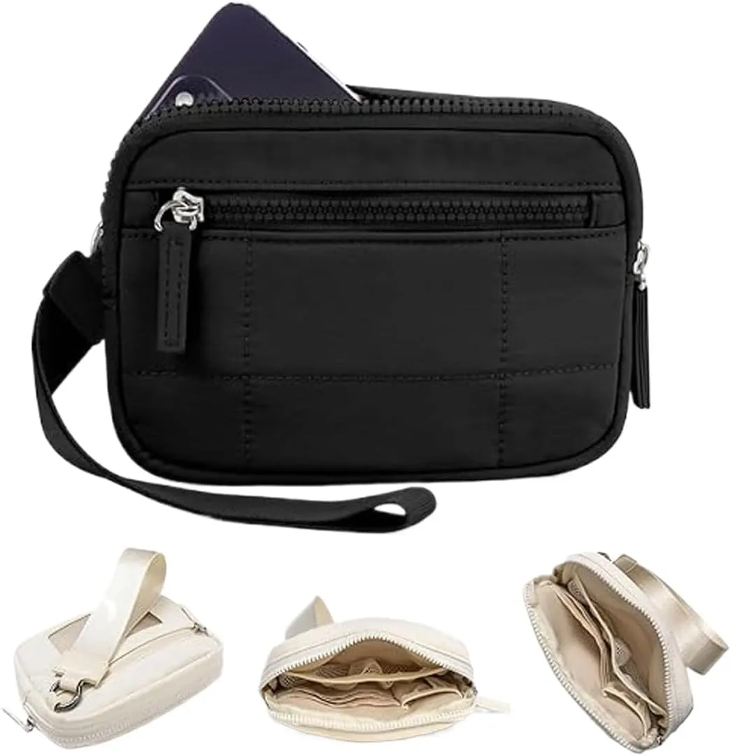 Convely Wristlet,2025 Convely Essential Wristlet, Nylon Quilted Wallet, Wristlet for Women Quilted Purse