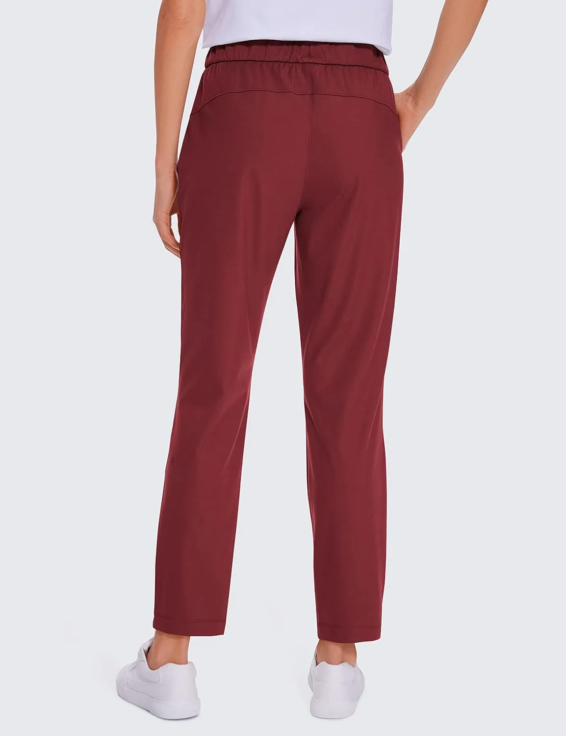 CRZ YOGA Womens 4-Way Stretch 7/8 Ankle Golf Pants Work Sweatpants Dress Yoga Travel Casual Lounge Workout Trousers Pockets