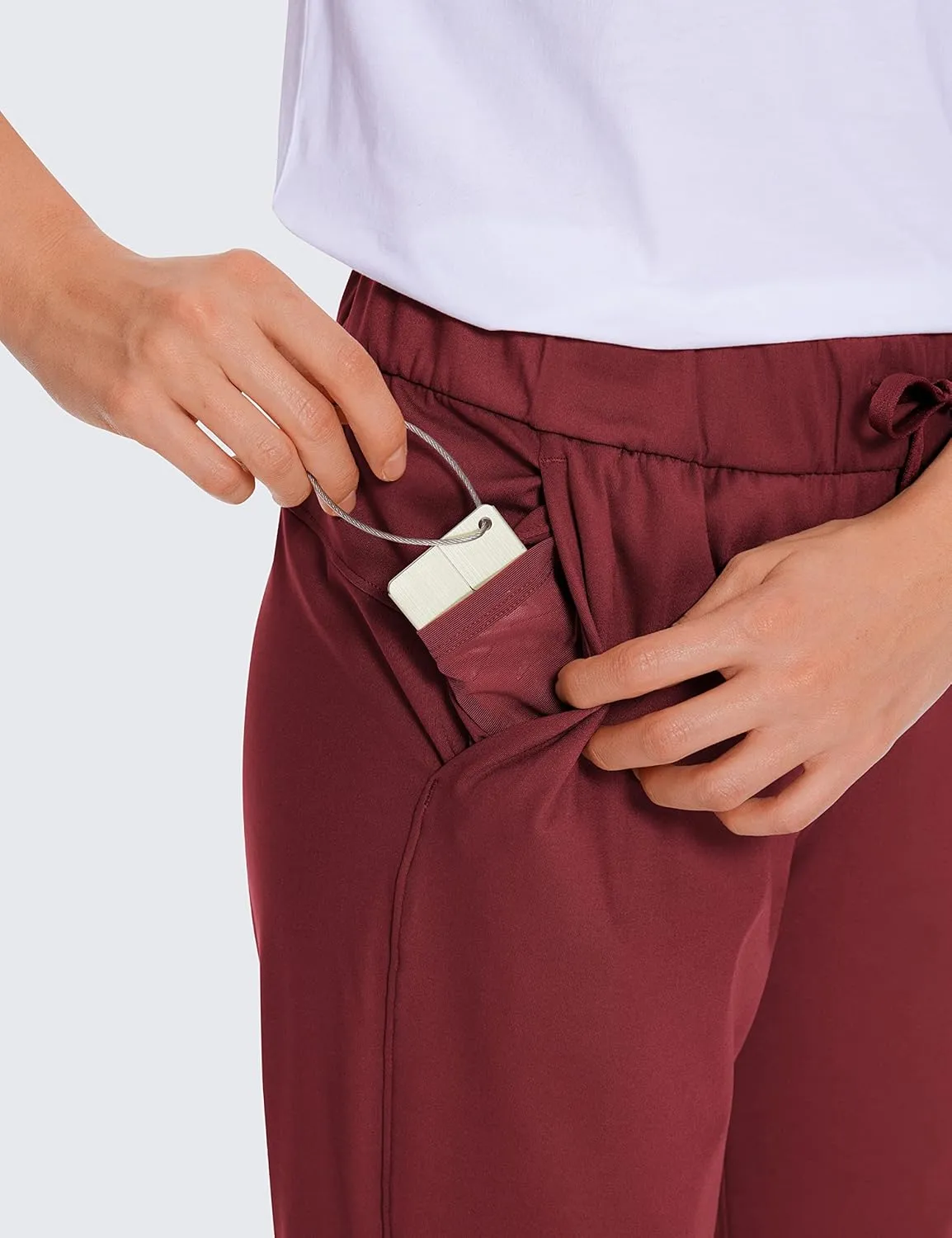 CRZ YOGA Womens 4-Way Stretch 7/8 Ankle Golf Pants Work Sweatpants Dress Yoga Travel Casual Lounge Workout Trousers Pockets