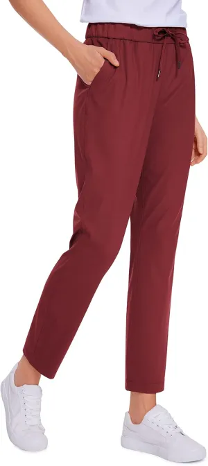 CRZ YOGA Womens 4-Way Stretch 7/8 Ankle Golf Pants Work Sweatpants Dress Yoga Travel Casual Lounge Workout Trousers Pockets