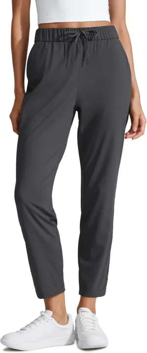 CRZ YOGA Womens 4-Way Stretch Ankle Golf Pants 7/8 Casual Dress Work Athletic Travel Workout Sweatpants with Pockets