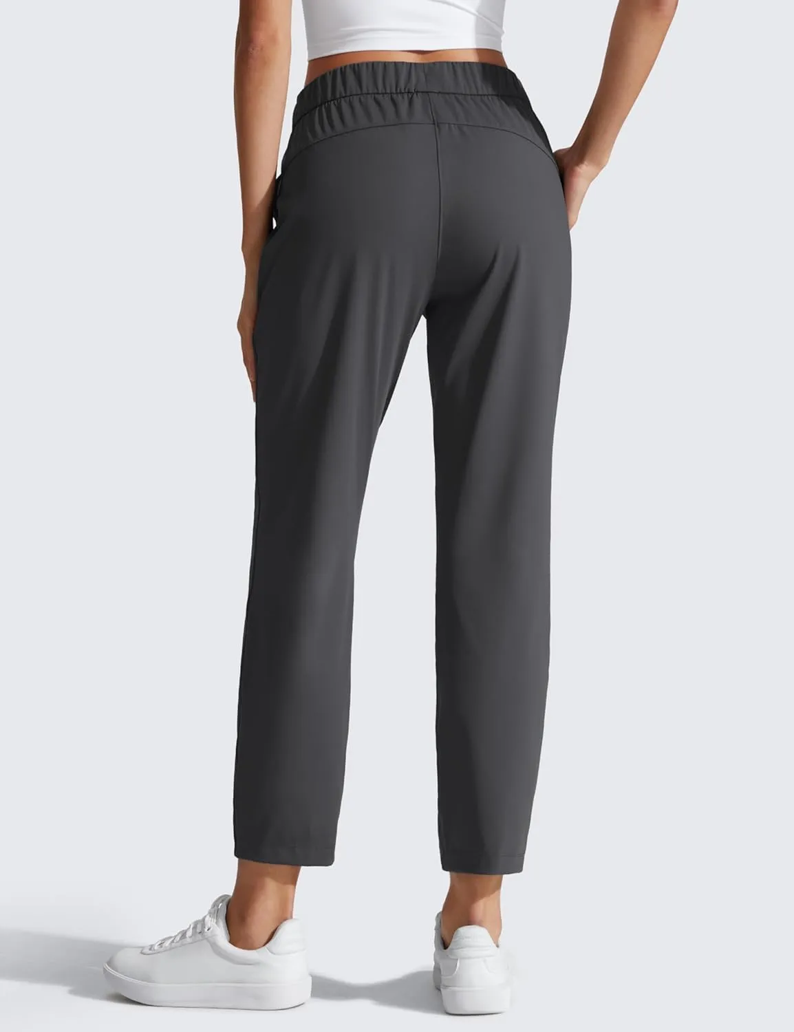 CRZ YOGA Womens 4-Way Stretch Ankle Golf Pants 7/8 Casual Dress Work Athletic Travel Workout Sweatpants with Pockets