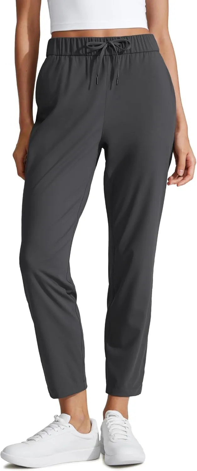 CRZ YOGA Womens 4-Way Stretch Ankle Golf Pants 7/8 Casual Dress Work Athletic Travel Workout Sweatpants with Pockets