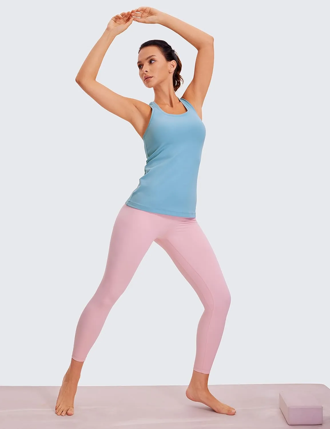 CRZ YOGA Women's Butterluxe Yoga Workout Tank Tops Racerback Sleeveless Camisole Athletic Gym Shirts