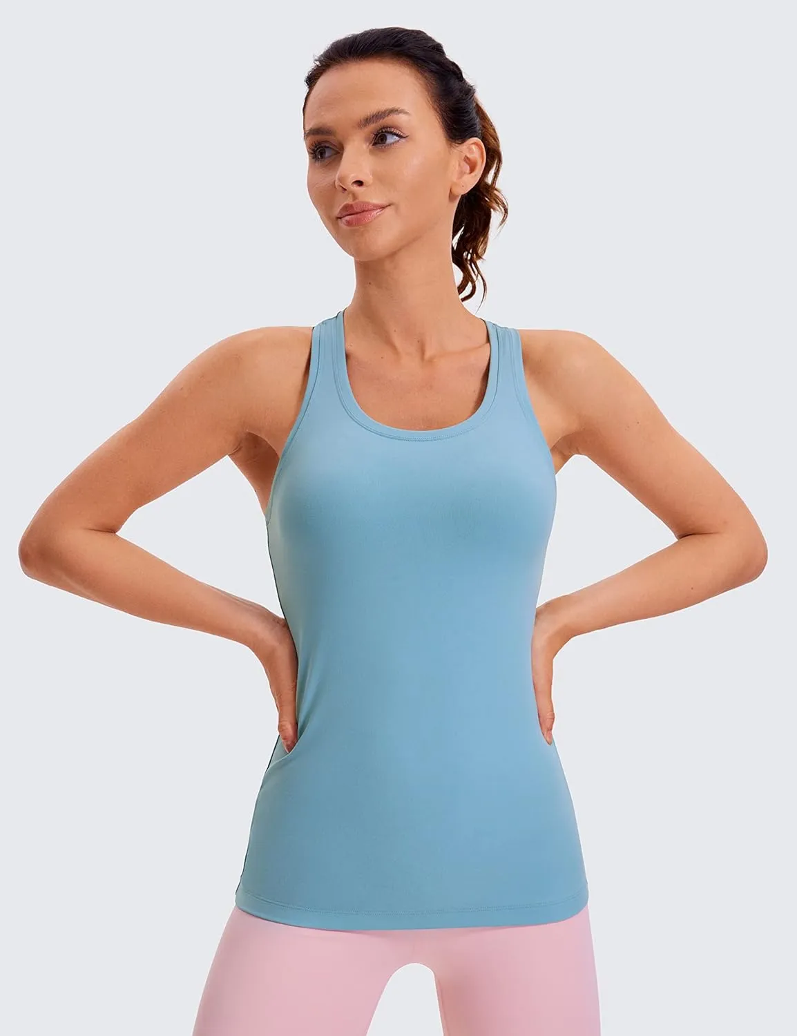 CRZ YOGA Women's Butterluxe Yoga Workout Tank Tops Racerback Sleeveless Camisole Athletic Gym Shirts