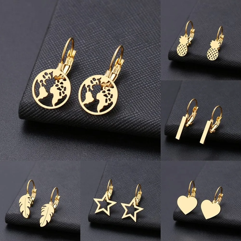 Dainty drop Stainless lever back Earrings - 6 Styles