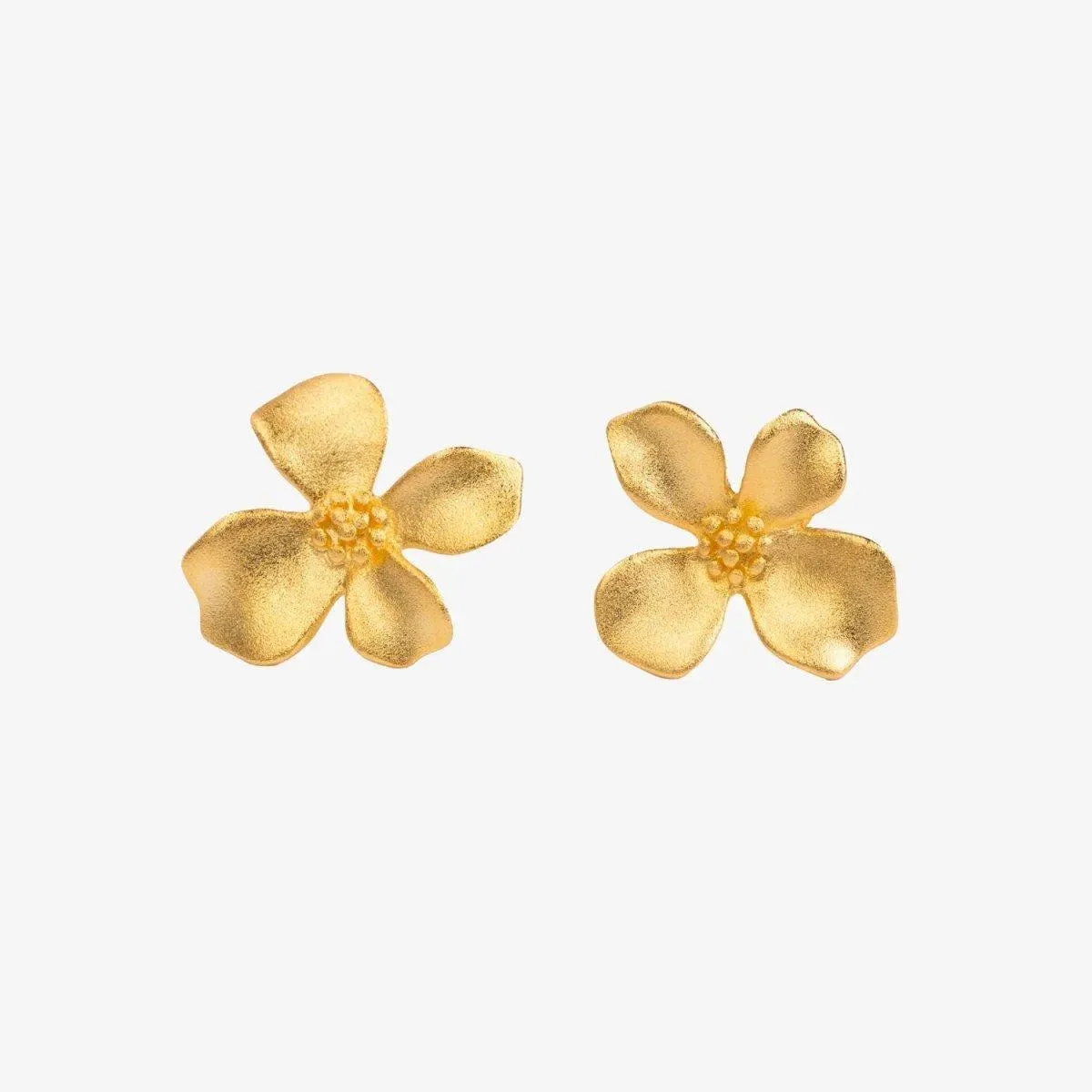 Delicate Gold Flower Stud Earrings | Fine Jewelry Perth