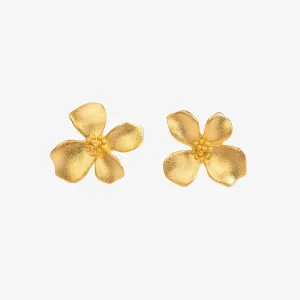 Delicate Gold Flower Stud Earrings | Fine Jewelry Perth
