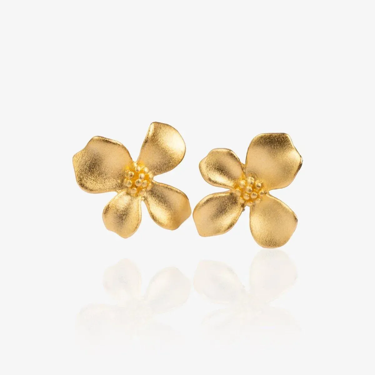 Delicate Gold Flower Stud Earrings | Fine Jewelry Perth