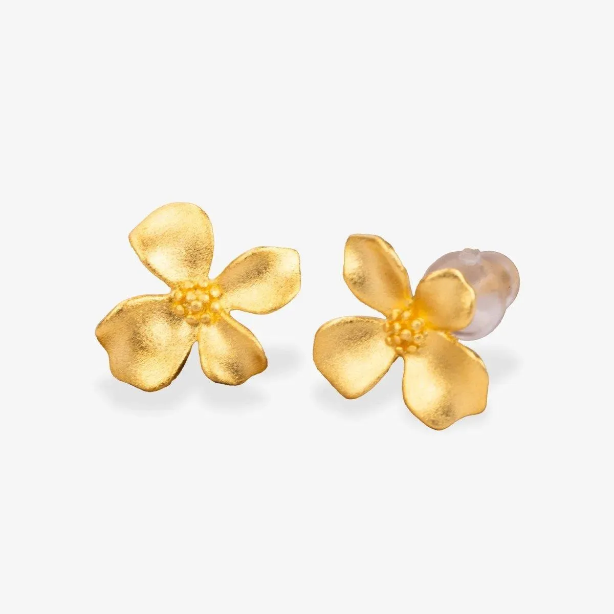 Delicate Gold Flower Stud Earrings | Fine Jewelry Perth