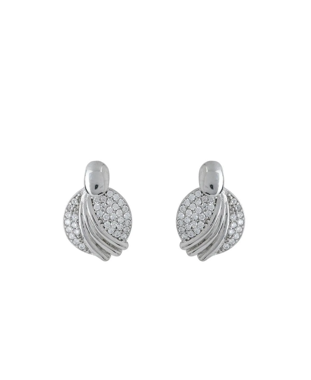 Delicate Stone Studded Silver Earring