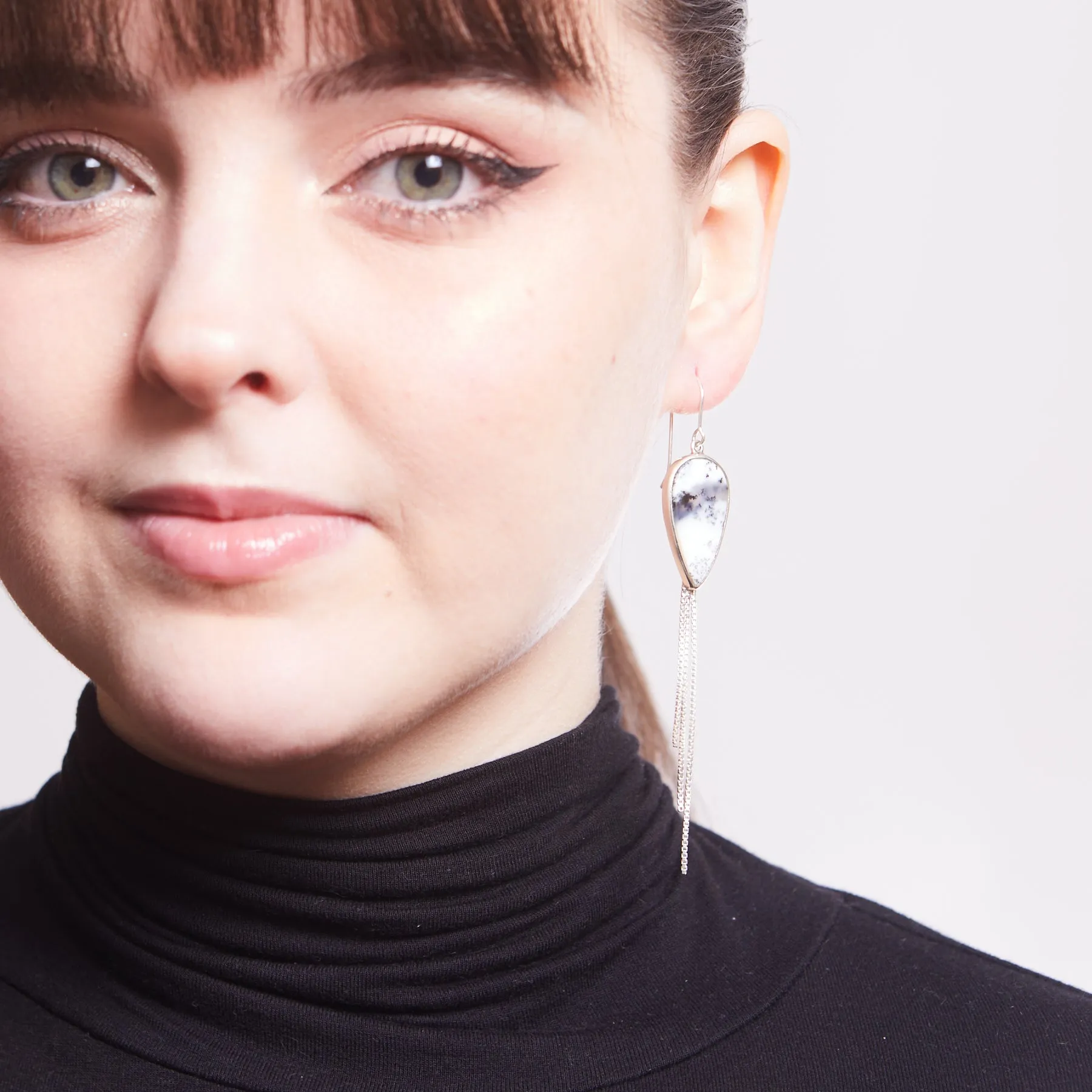 Dendritic Opal Drop Earrings