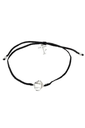 Diamond Quartz Crystal Bracelet | Black - Silver