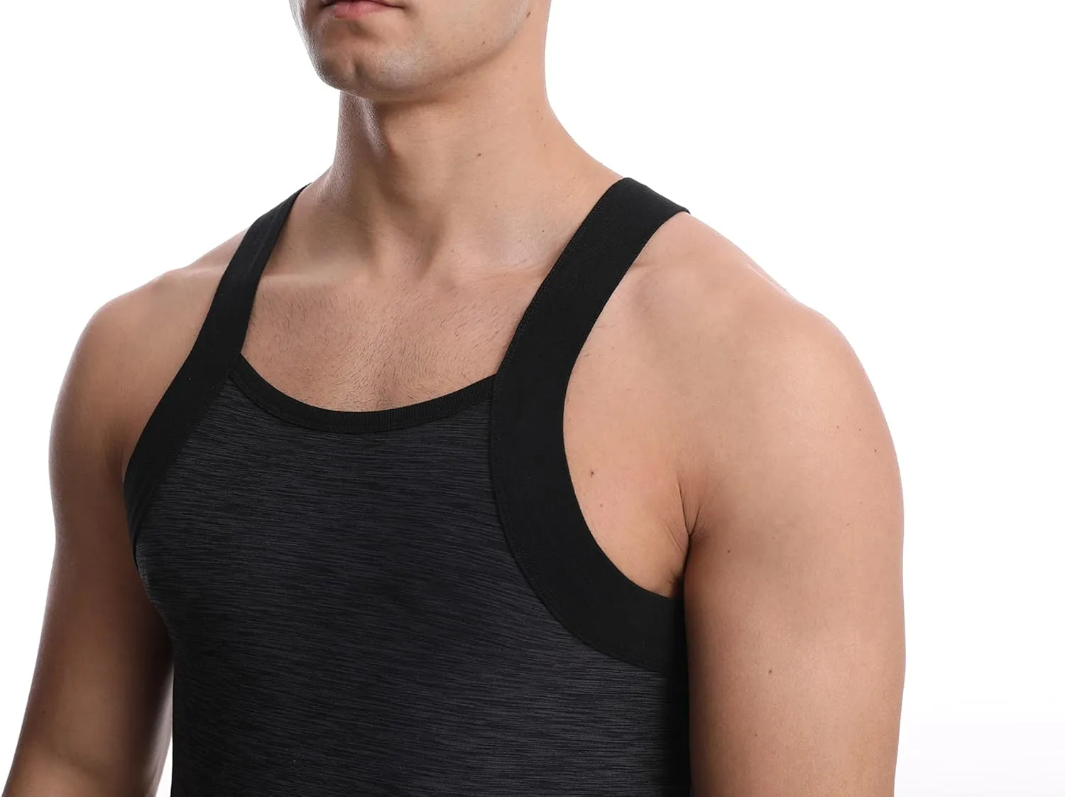 Different Touch Men's 3 Pack Dry Fit Square Cut Tank Tops
