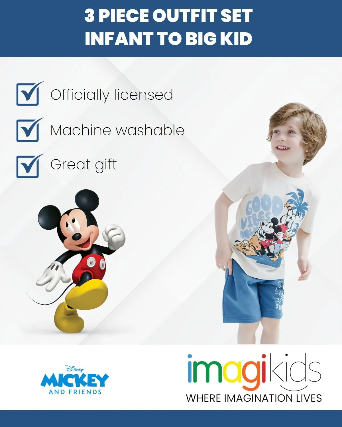 Disney Lion King Toy Story Mickey Mouse Cars T-Shirt Tank Top and French Terry Shorts 3 Piece Outfit Set Toddler to Big Kid