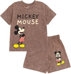 Disney Mickey Mouse Donald Duck Pluto T-Shirt and Shorts Outfit Set Toddler to Big Kid