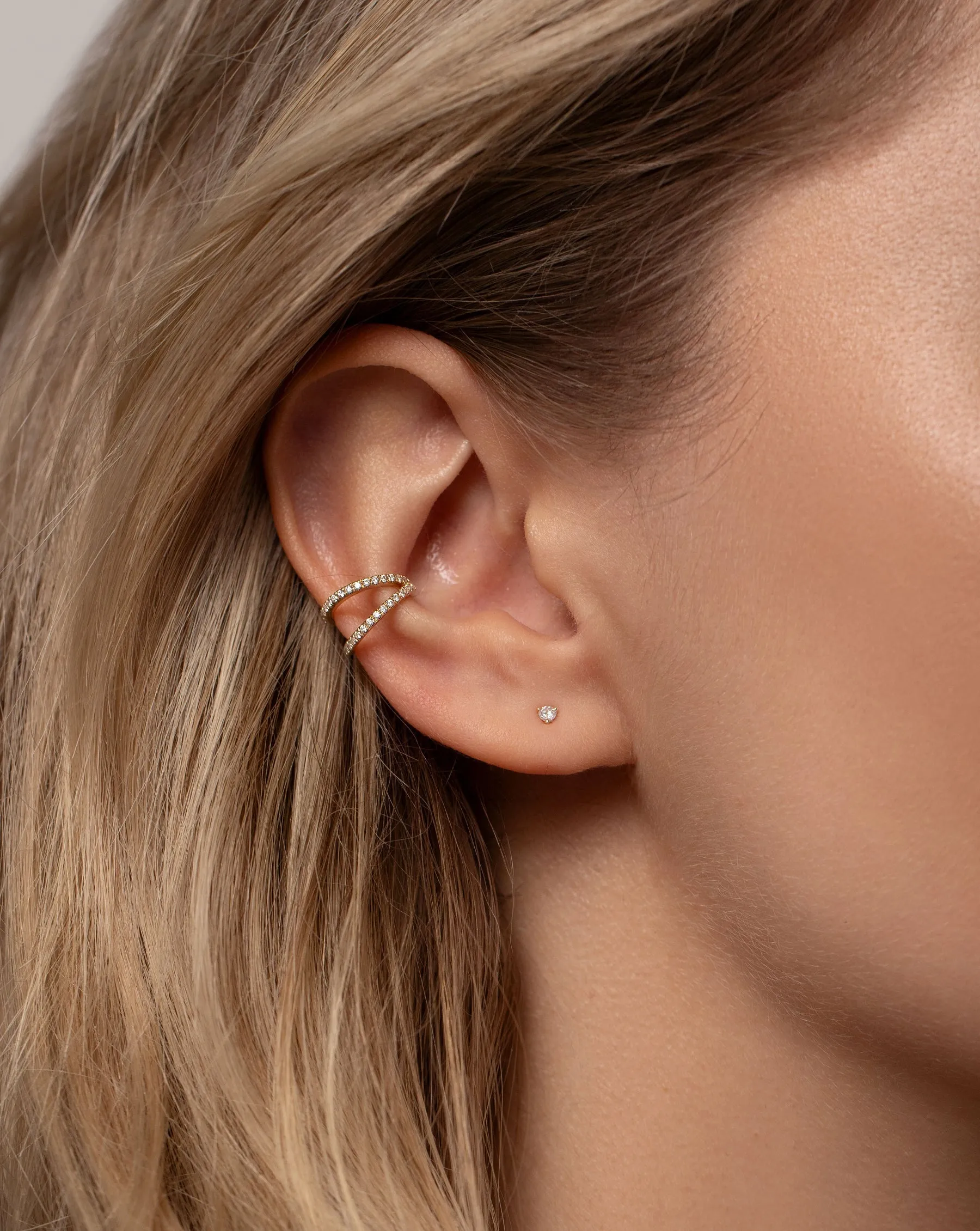 Double Row Diamond Ear Cuff