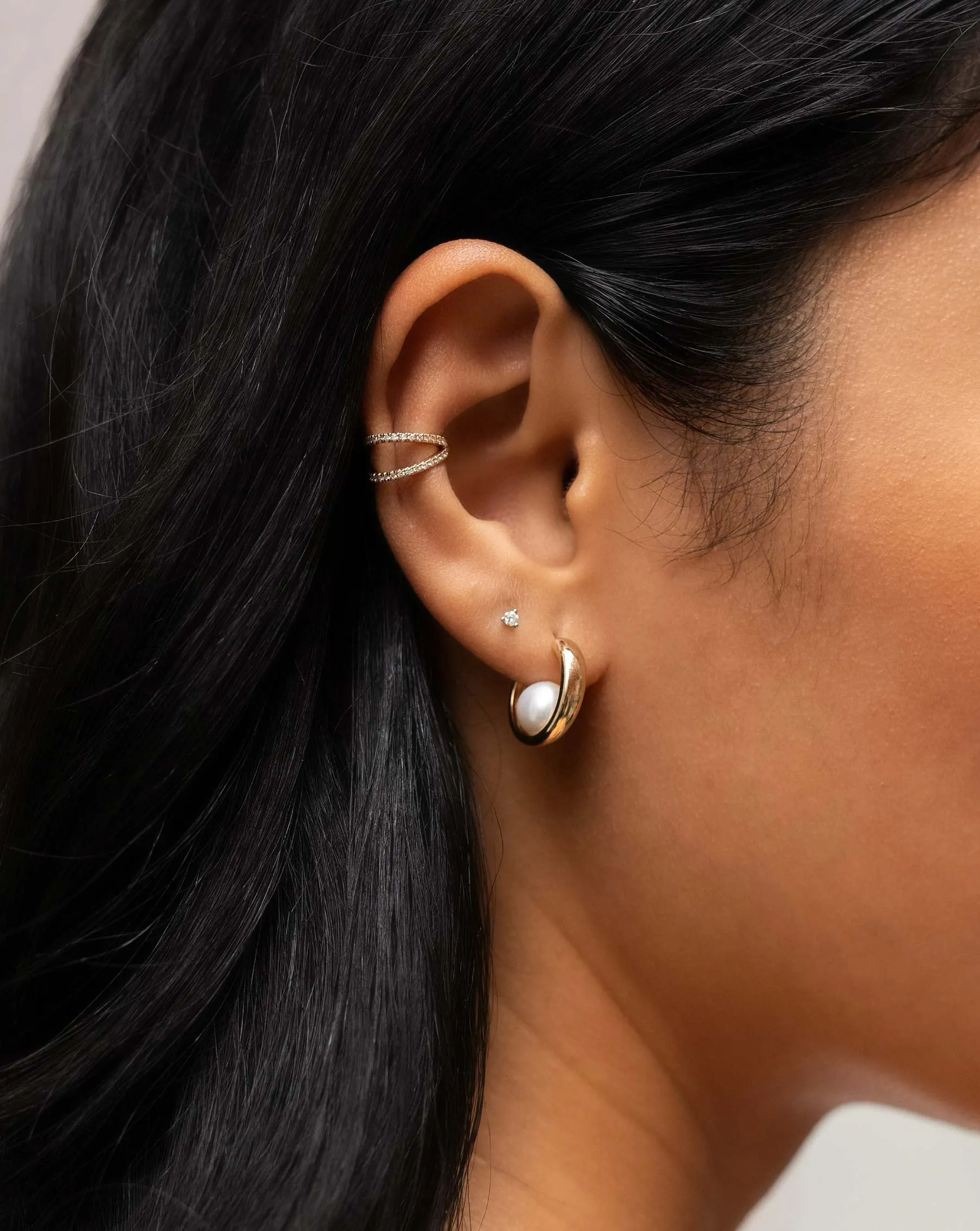 Double Row Diamond Ear Cuff