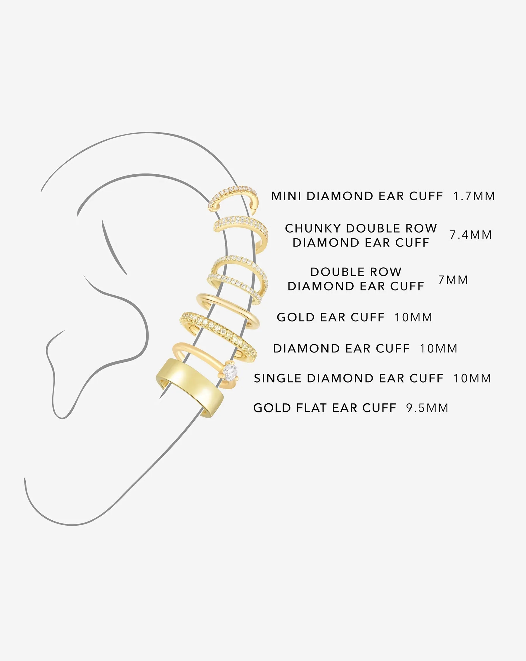 Double Row Diamond Ear Cuff