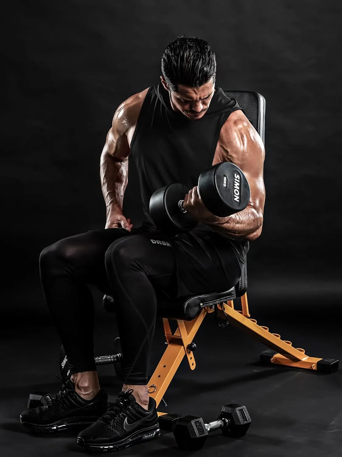 DRSKIN 2 or 1 Pack Men's Hooded Tank Tops Bodybuilding Muscle Cut Off T Shirt Sleeveless Gym Training Hoodies Workout Dry