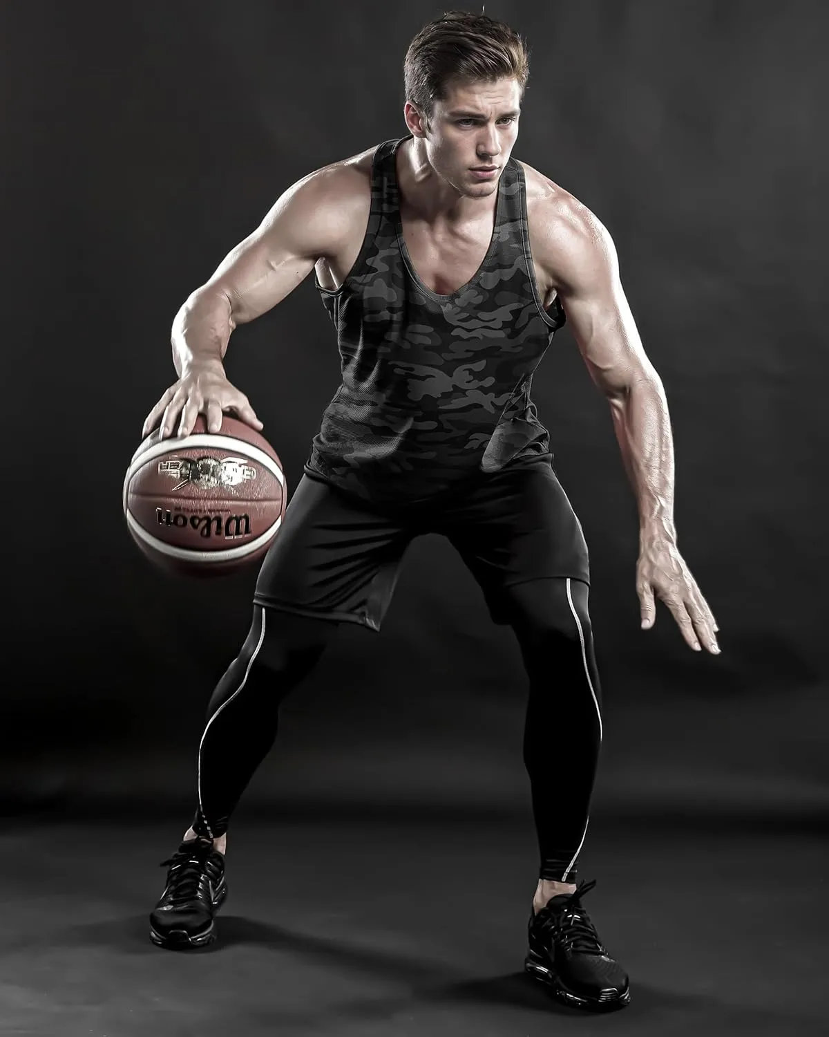 DRSKIN Men's 4, 3 or 1 Pack Tank Tops Sleeveless Shirts Y-Back Muscle Mesh Gym Training Athletic Workout Dry Fit