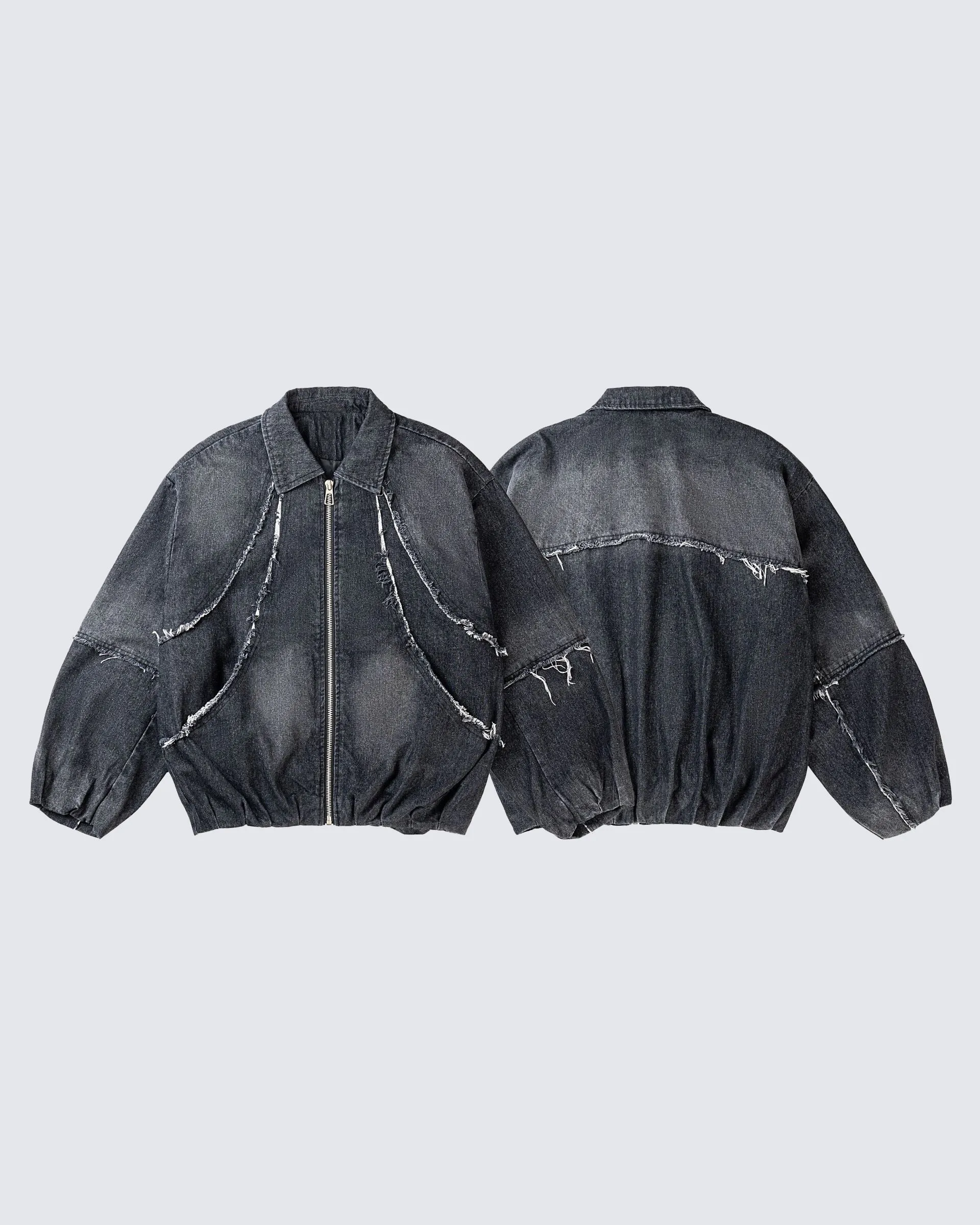 Edgy Torn Design Denim Jacket