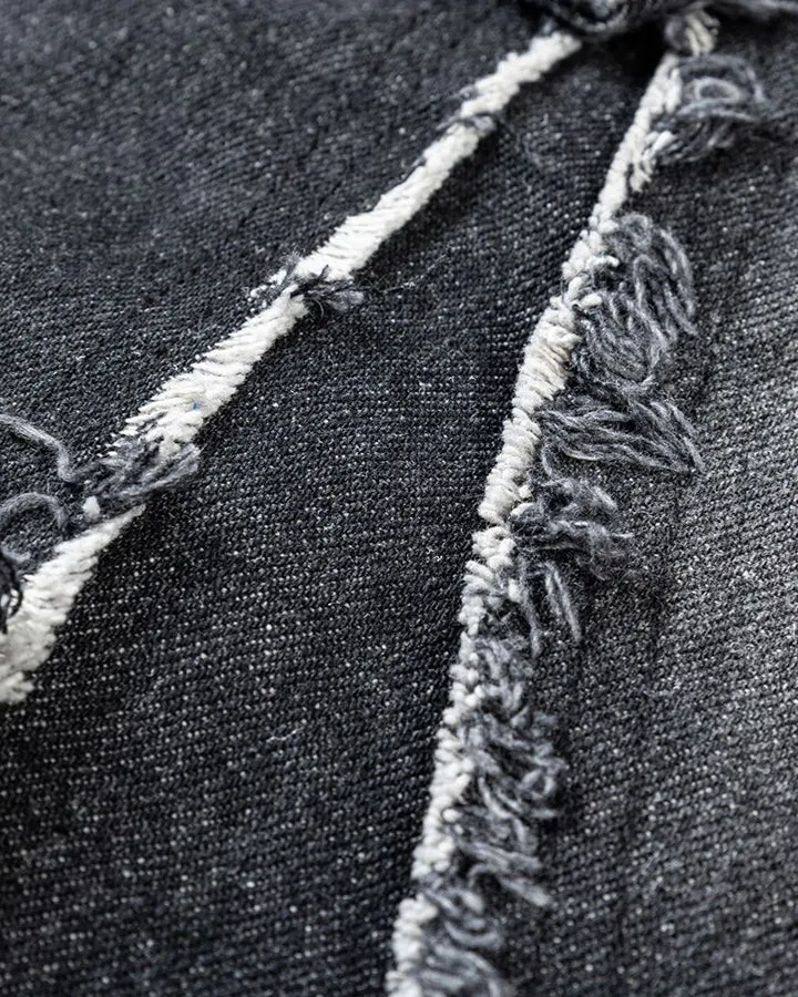 Edgy Torn Design Denim Jacket
