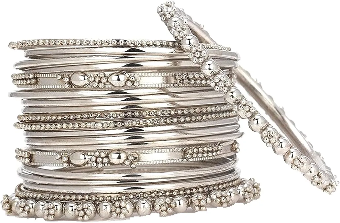 Efulgenz Oxidized Indian Bangles for Women Indian Oxidized Jewelry Boho Vintage Antique Tribal Indian Oxidized Bracelet Bangles Set Jewelry (20 Pcs)