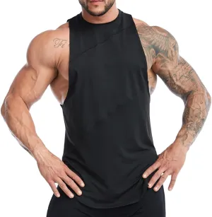 Elastic Workout Gym Muscle Sleeveless Shirts Athletic Lightweight Jogging Tank Tops for Men T74