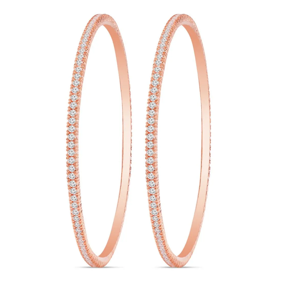 Elegant 925 Sterling Silver Rose Gold Plated Bangles