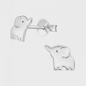 Elephant Silver Stud Earrings