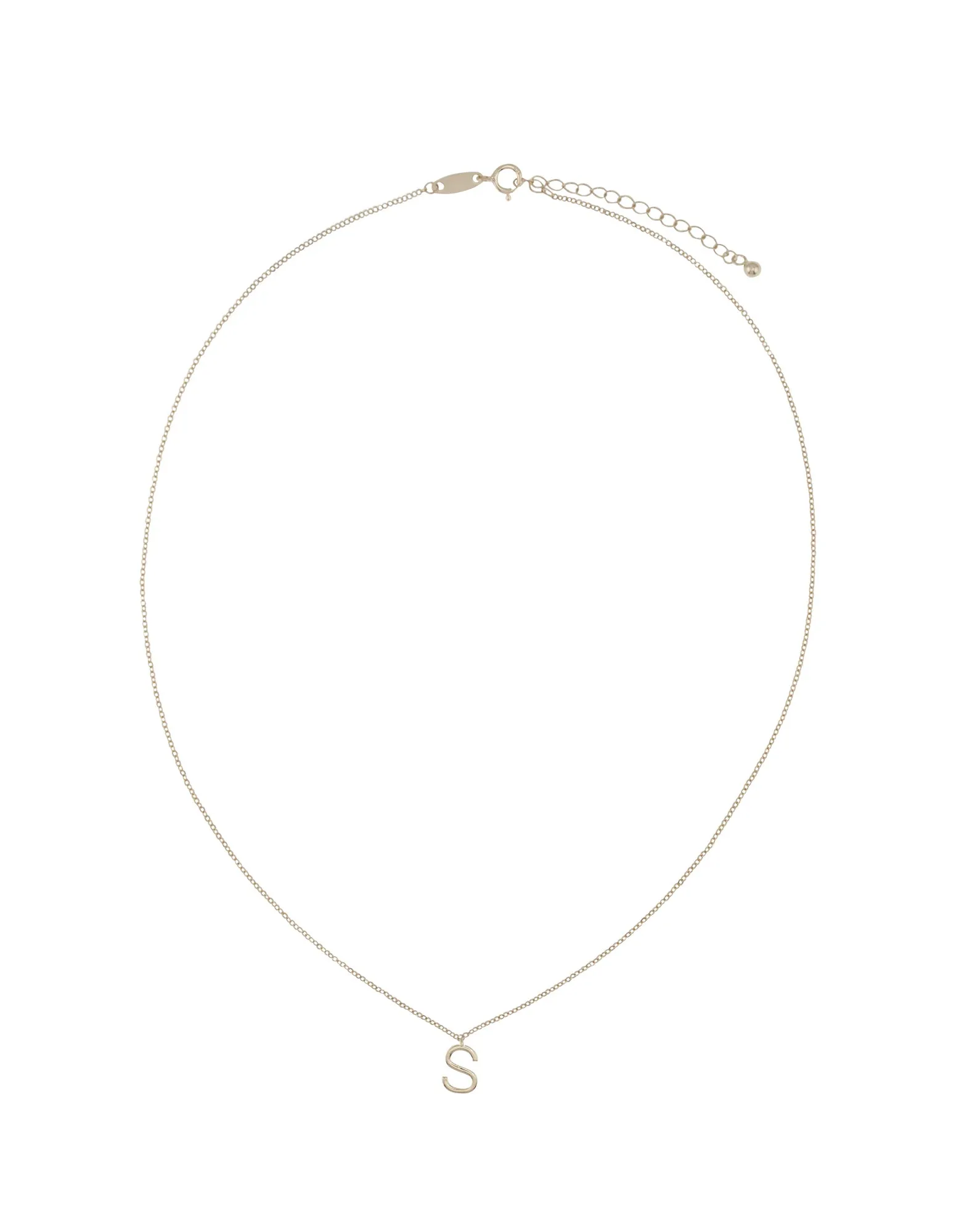 Elly Lou Timeless Initial Necklace - S- Silver
