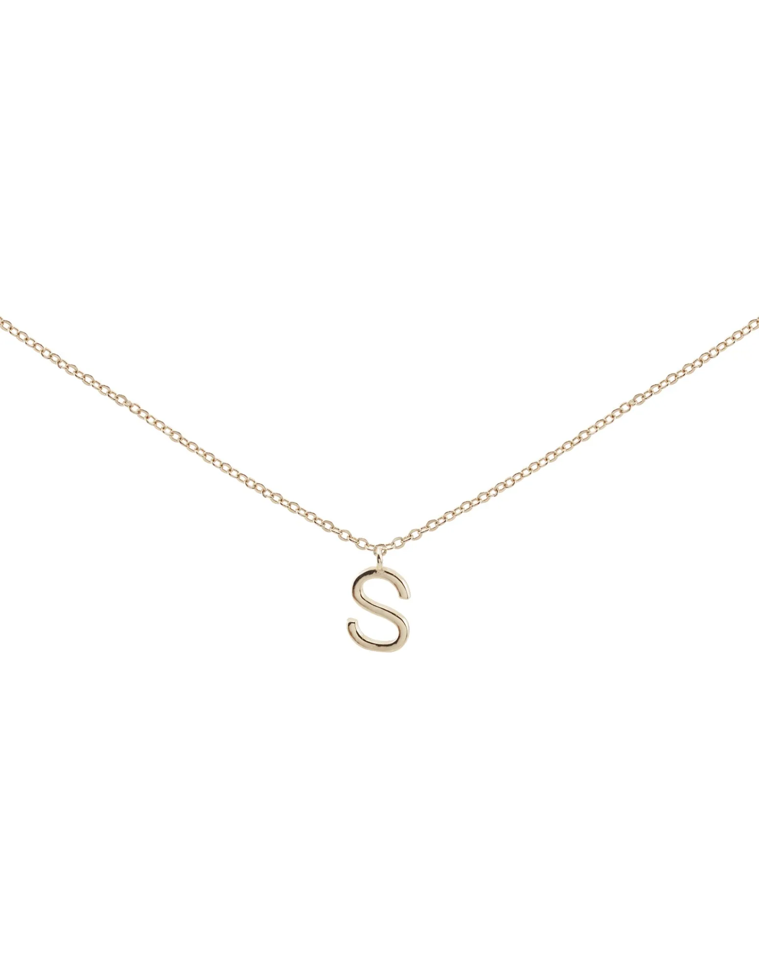 Elly Lou Timeless Initial Necklace - S- Silver